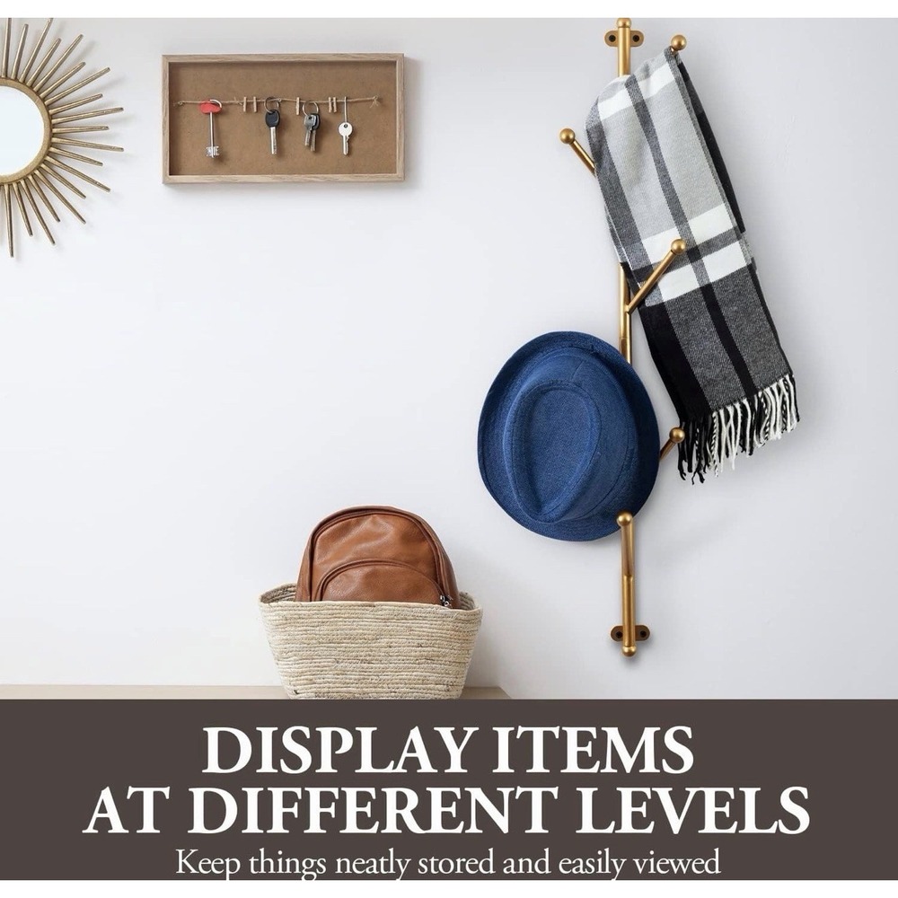 2.5-Foot Gold Metal‎ Tree Branch Style Vertical Hat/Coat Hanging Rack, Coat Rack